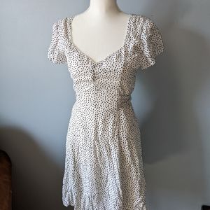 Abercrombie & Fitch White Mini Dress with Black Polka Dots